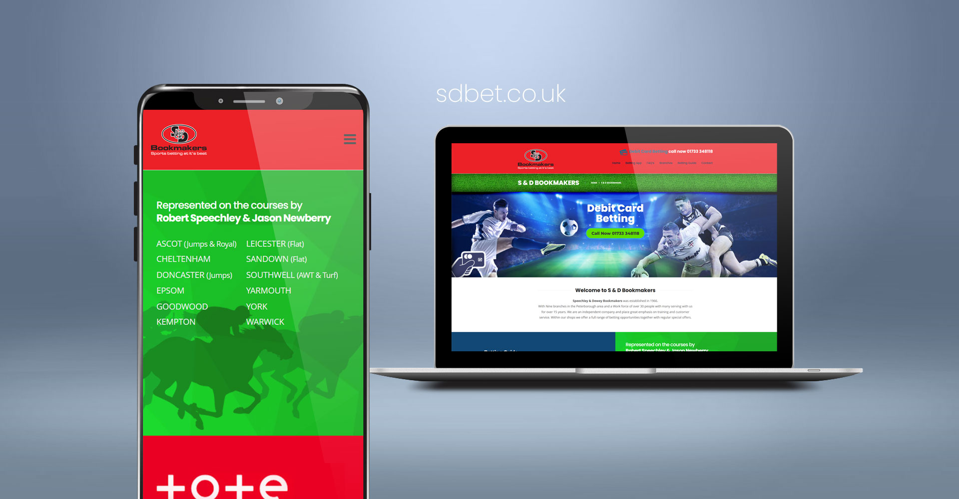 S & D Bookmakers website